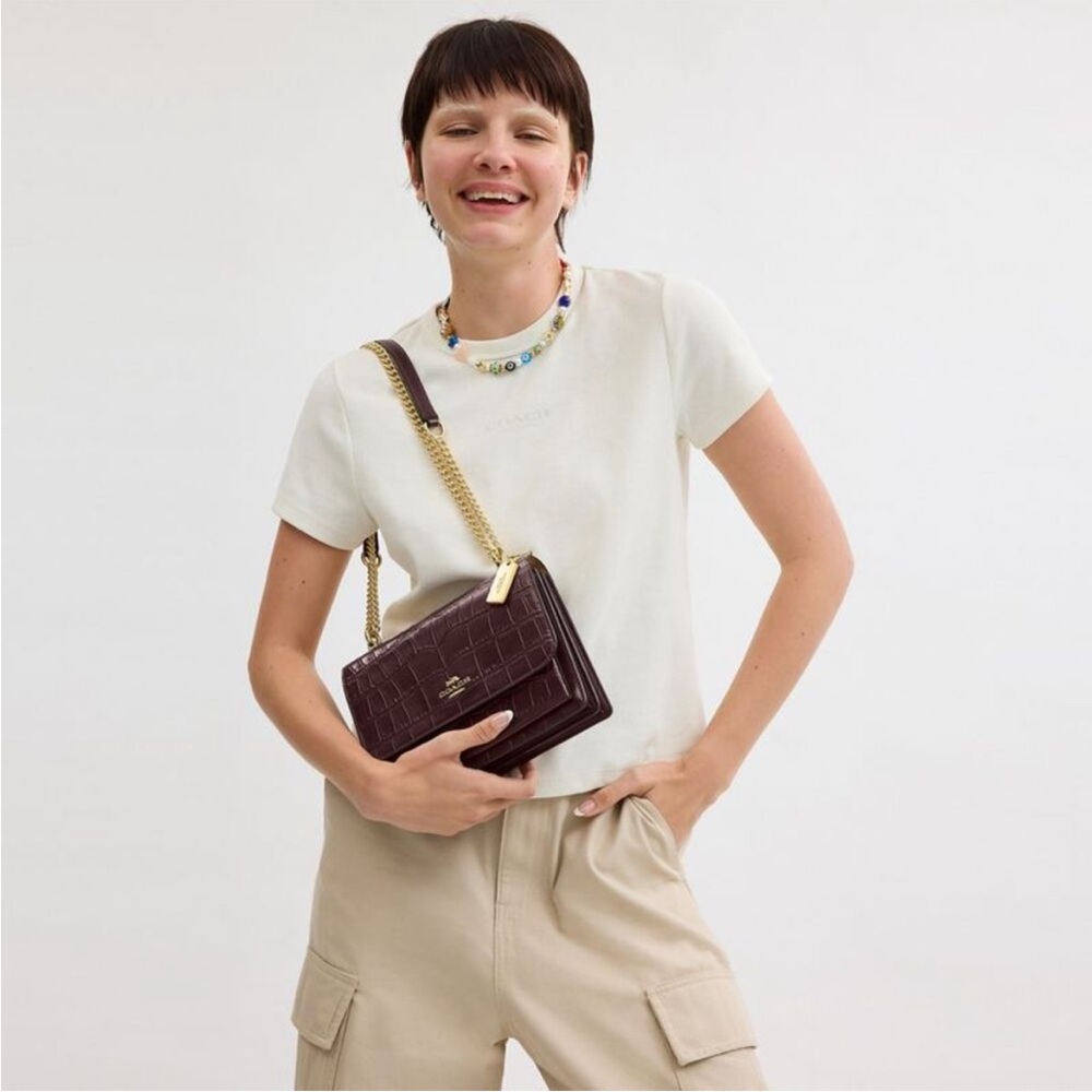 NWT!COACH KLARE CROSSBODY BAG (COACH CC840)
GOLD/MERLOT fast shipping - Picture 5 of 5
